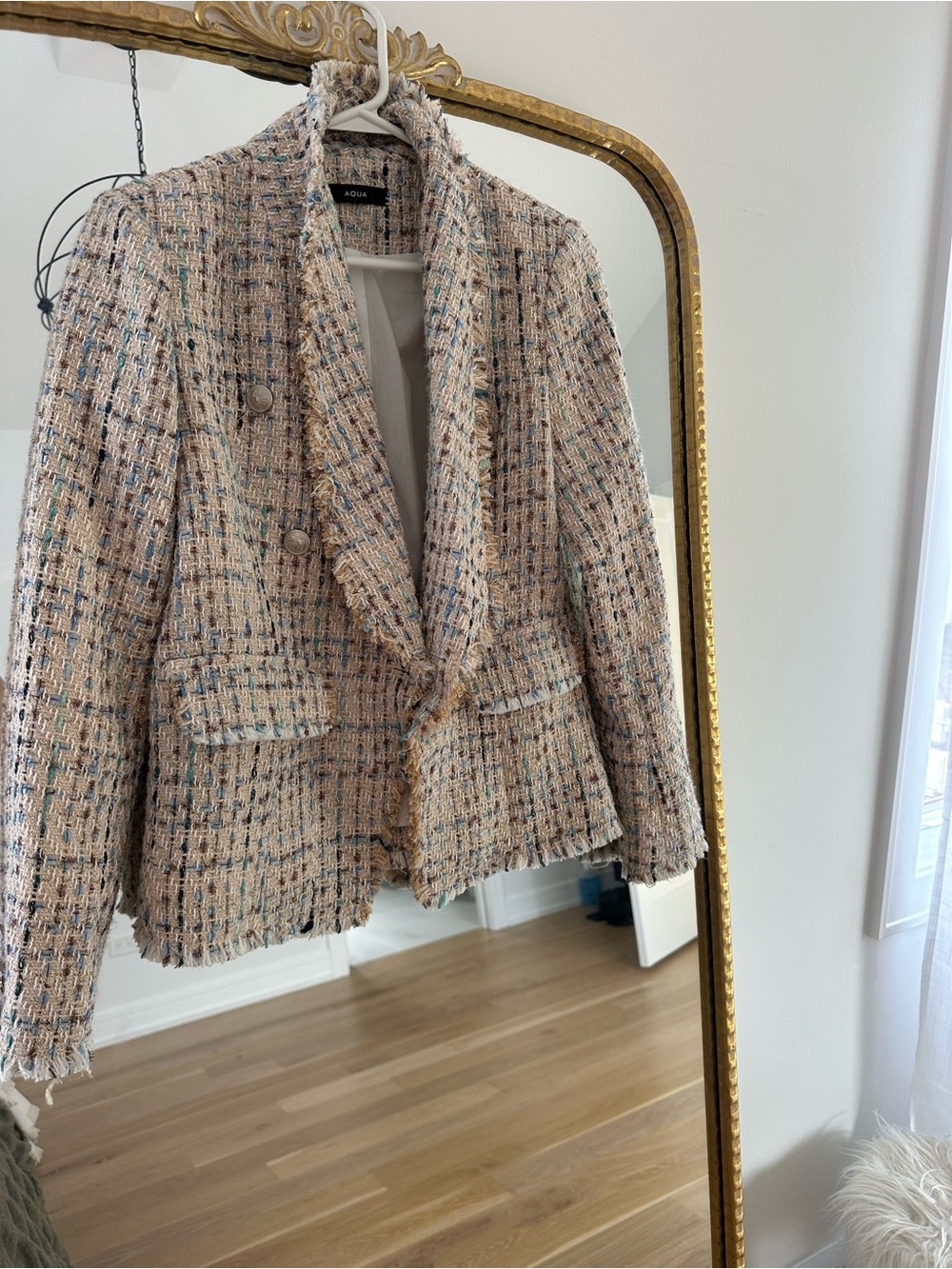 Aqua Pastel Tweed Blazer Jacket M